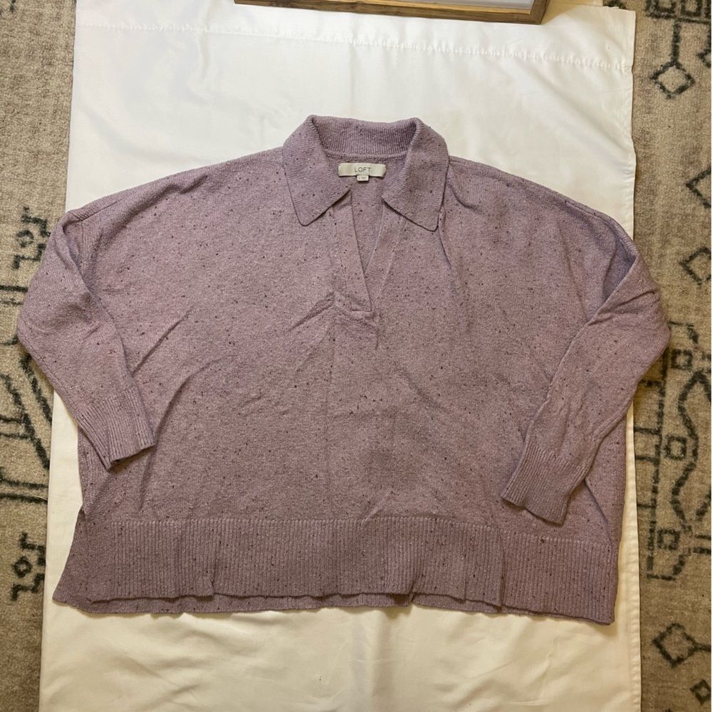 Loft size small lilac purple collard sweater